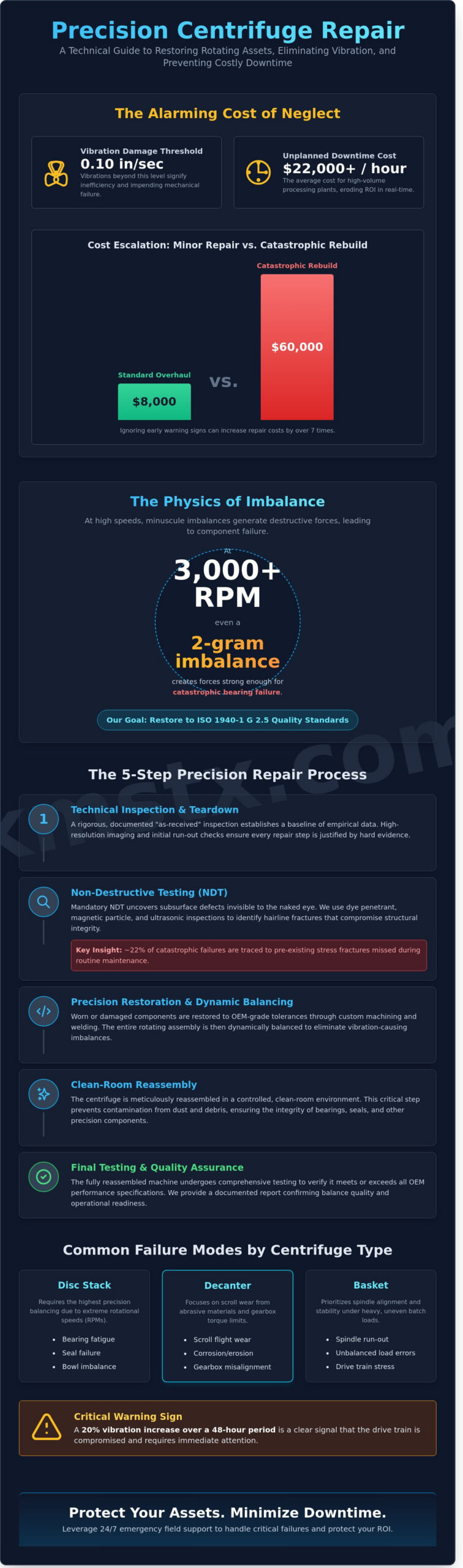 Industrial Centrifuge Repair: A Technical Guide to Restoring Rotating Assemblies